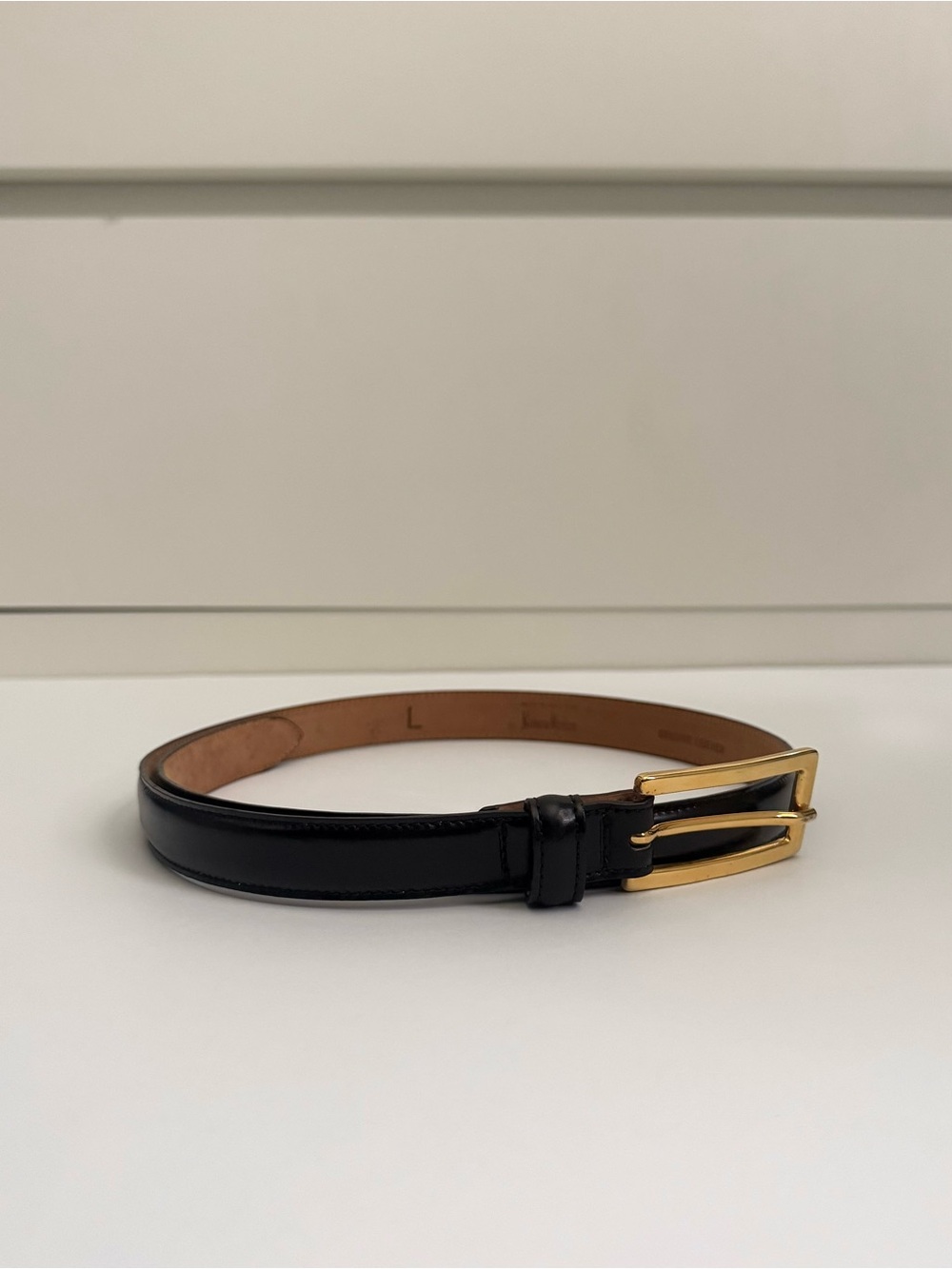 Vintage 90s Neiman Marcus Made in Italy Black Leather Belt